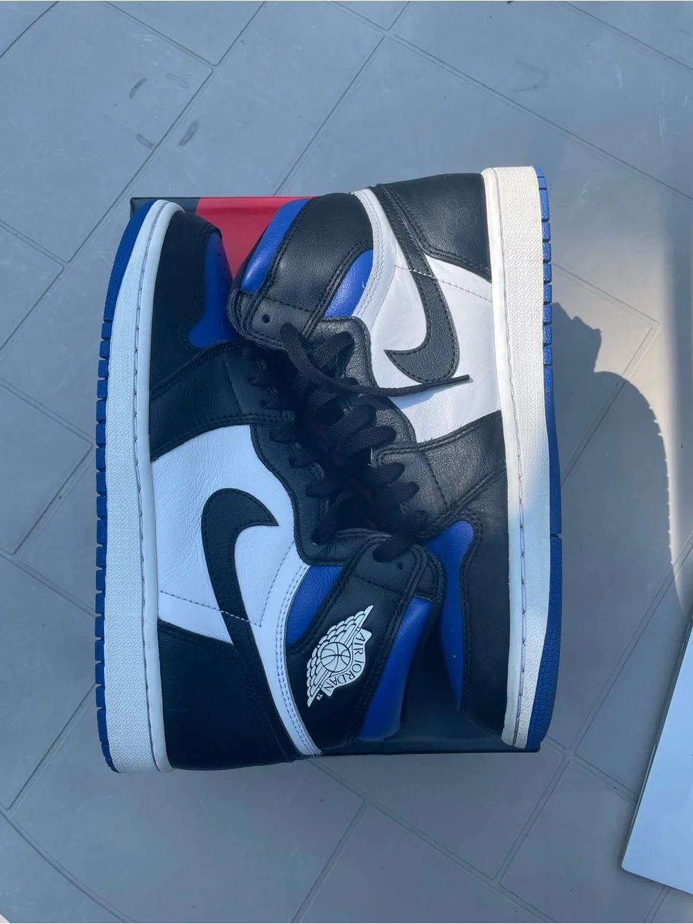 Jordan Men's High Top Sneakers - Black/White/Royal Blue